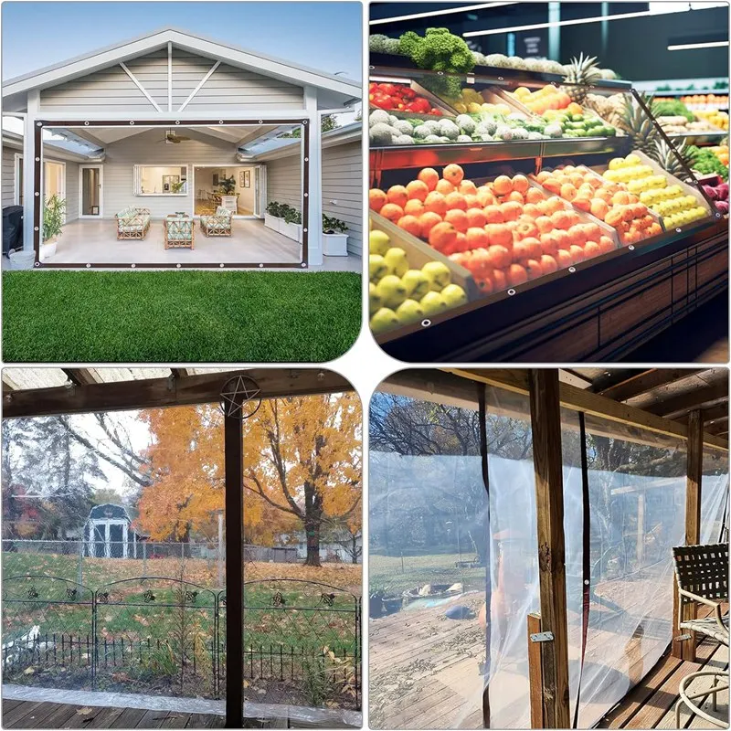 Anpassbare transparente PEVA-Plane für den Außenbereich, wasserdichter Zaun, Gewächshausfolie, regendichtes Tuch, Haustiere, Haus, Regenschutz, Pflanzenplane – Detail 28