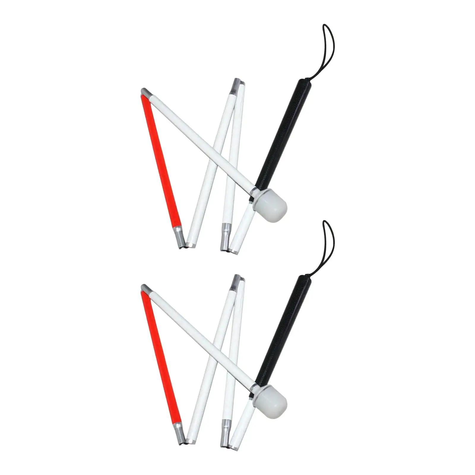 Folding Blind Adjustable 5 Sections Mobility Cane Aluminum Alloy Lightweight Trekking