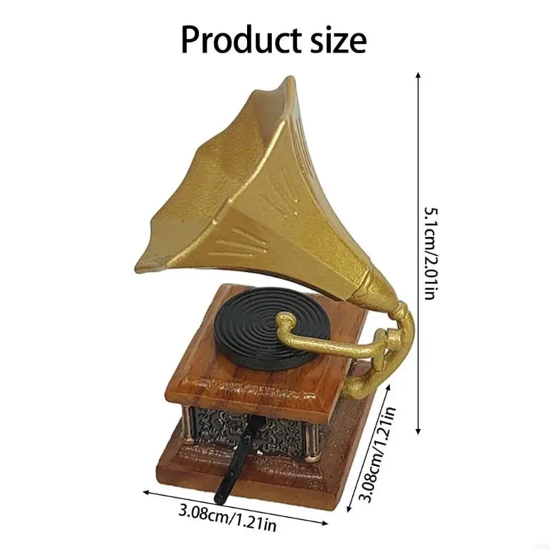 Vật phẩm nhà búp bê máy hát thu nhỏ CORB dành cho người hâm mộ thiết kế cổ điển và trang trí nhà tinh xảo