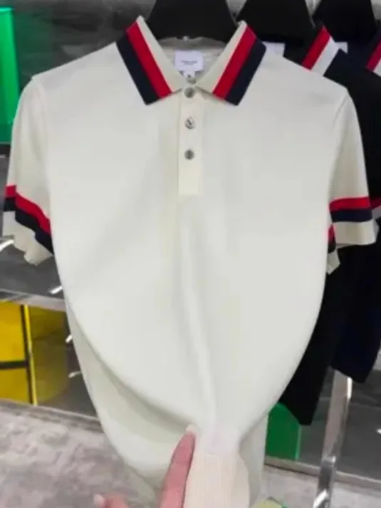 

Summer New Men's irt ort Sve Casual Turn-down Collar Cool Simple Luxury Faion High-ade Sensation Youth Trend