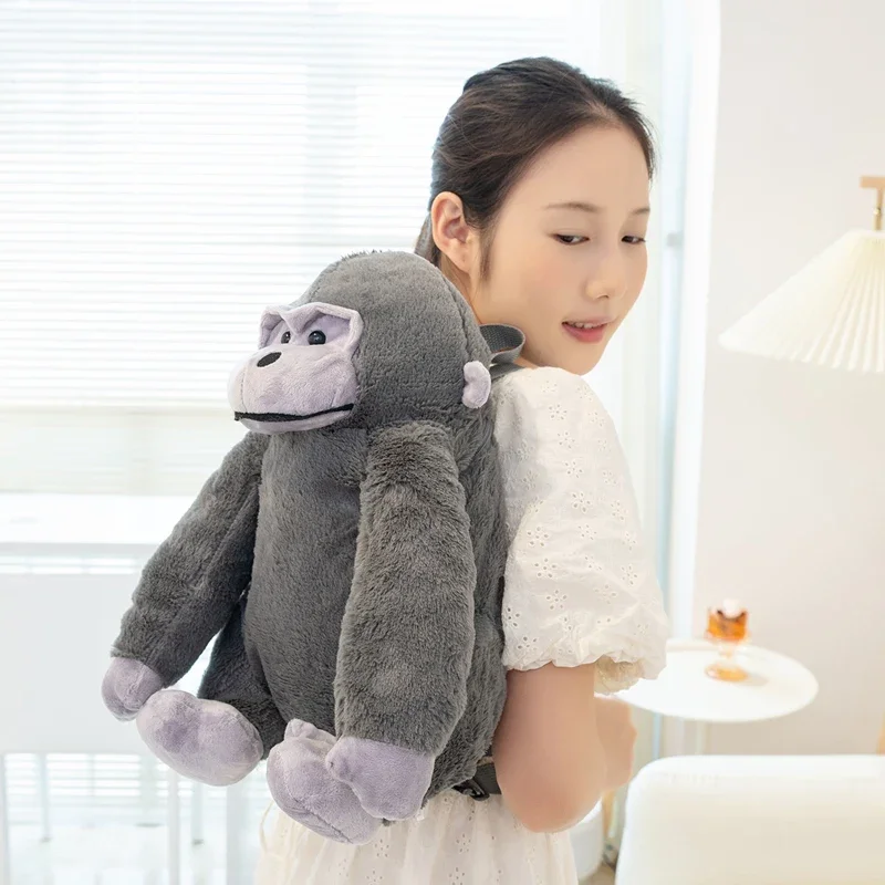 Mochila gorila extra macia de grande capacidade, durável, resistente à água, alças antiderrapantes, escola, viagem, caminhadas, máquina lavável