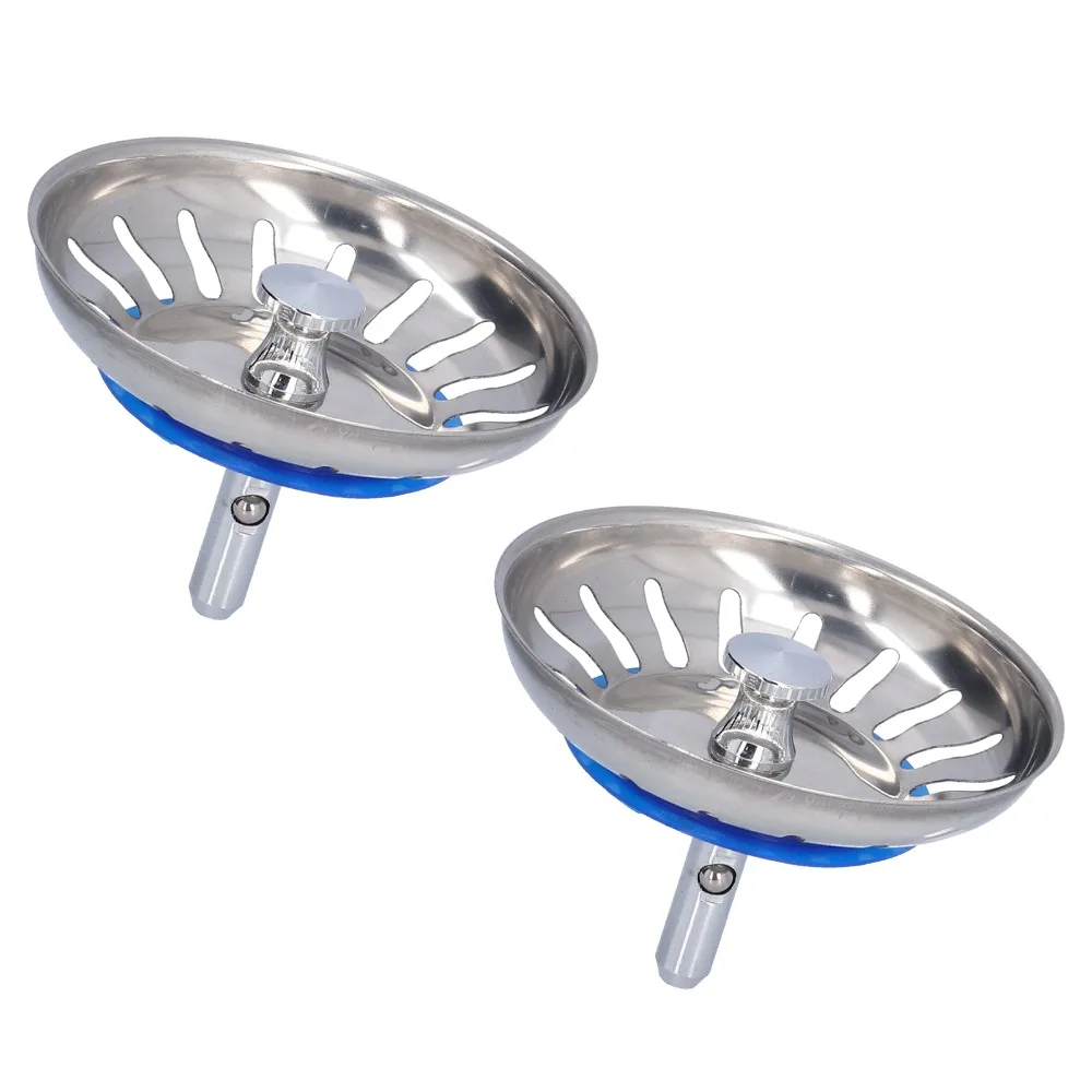 2 Pack 304 Stainless Steel Kitchen Sink Strainer Multiple Holes 80mm / 3.15in Diameter Sink Filter Stopper Anti Clog Smooth Flow