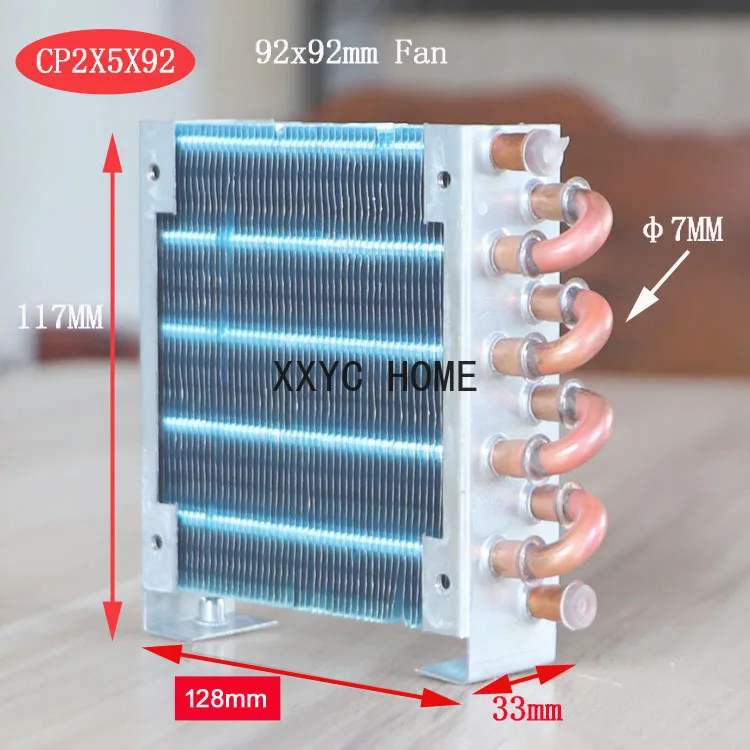 

PURSWAVE CP2X5X92 Mini condenser match with 1pcs 12V24V220V 92*92mm fan Fin space copper tube heat exchanger
