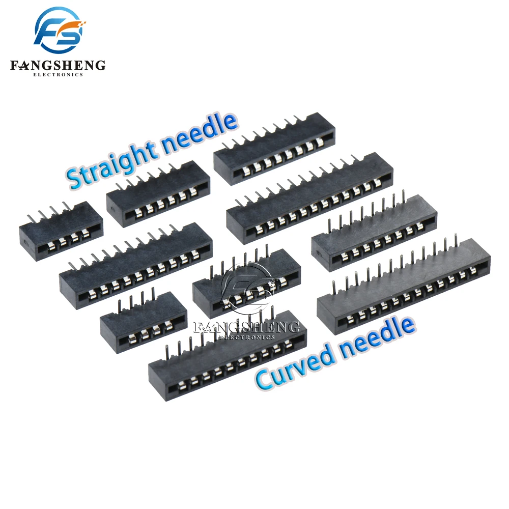 10/100 Pcs FPC 2.54mm Pitch Connector Flat Flexible Cable Socket Film Socket Straight Pin or Bent Pin foot Double-Sided Curved