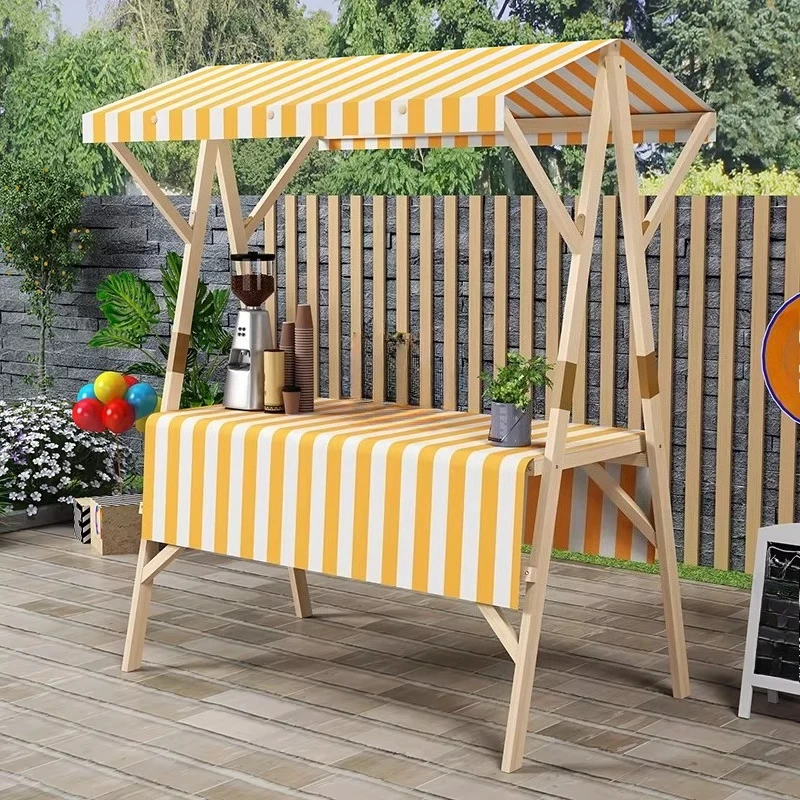 

Market shelf Mobile foldable booth Outdoor shed Internet celebrity stall display stand Solid wood promotion
