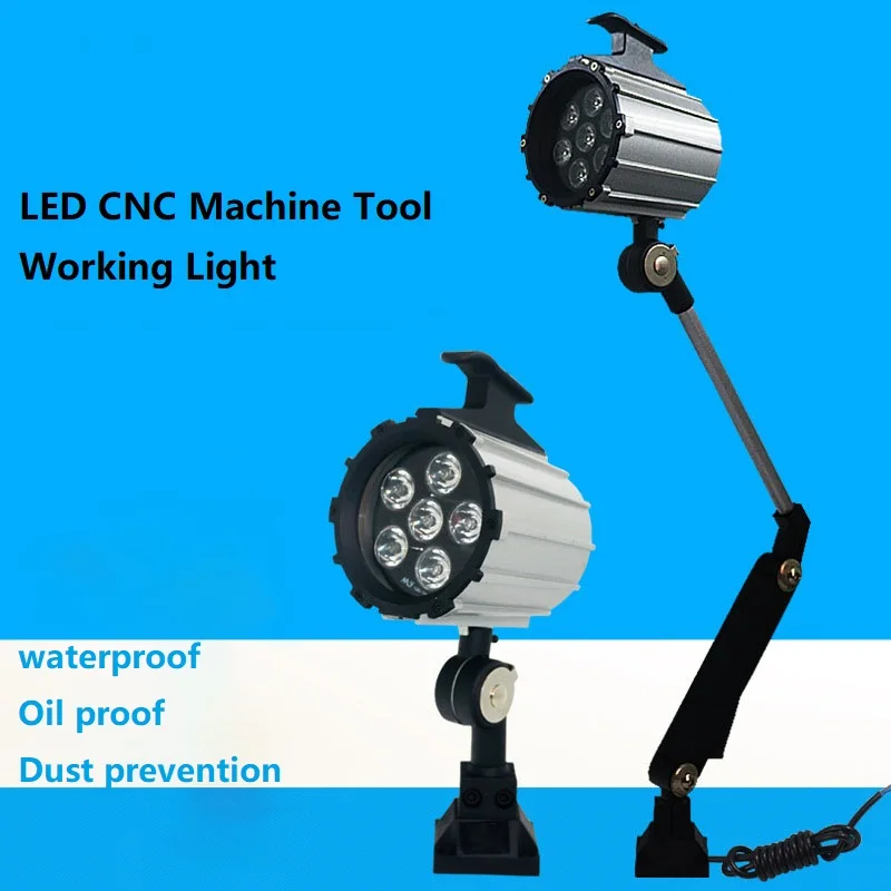 

LED CNC Machine Lamp milling Workshop Lathe light Industrial lamp Waterproof Long Arm Fixed base 9W 110-220V Auto repair lights