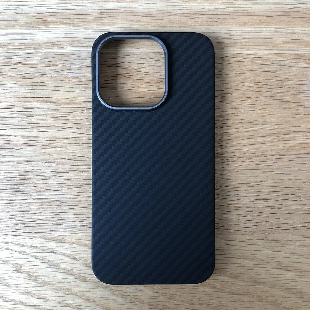 HKSN balck case fo rApple iPhone 14 Pro Kevlar Aramid Carbon Fiber Geometric lightweight Anti-Scratch Non-Slip Matte Washable 24