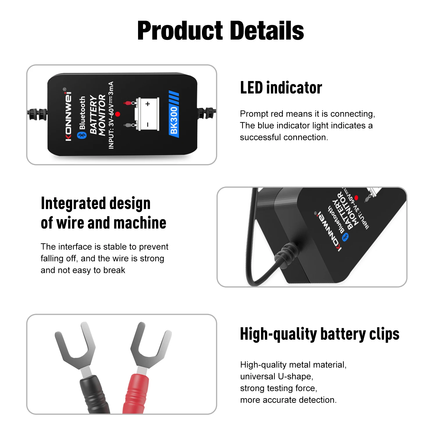 Car Battery Detector BK300 Lead Acid Starting 12V 24V Capacity Resistance Bluetooth 4.0 Automotive Battery Monitor Tool