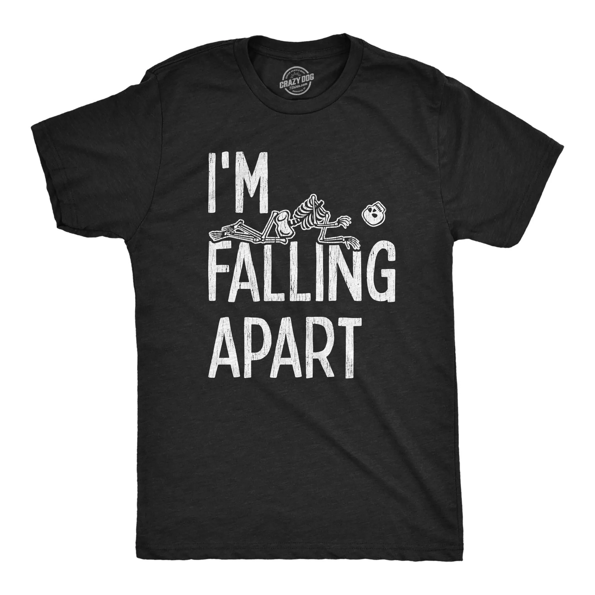 I'M Falling Apart Halloween T Shirt Men Skeleton Funny Offensive