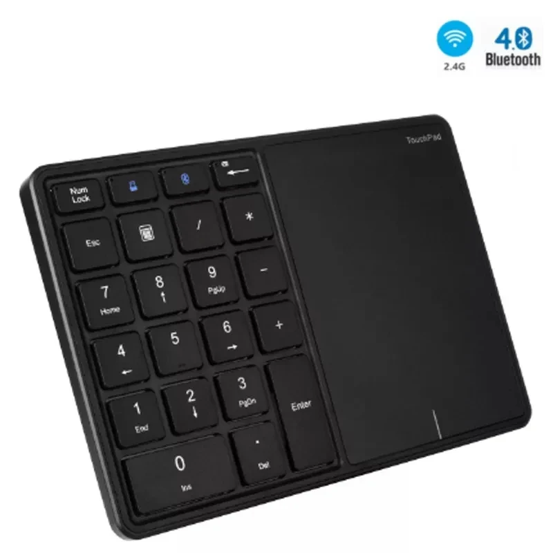 

Bluetooth Numeric Keypad 2.4G Wireless keyboard Rechargeable Number Pad With Touchpad Multi-Device Keypad For Laptop PC