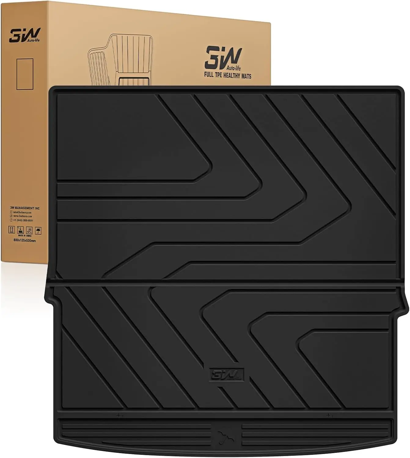 

3W Cargo Liner for Mazda CX-50 2023-2025, TPE All Weather Trunk Mat Anti-Slip Black