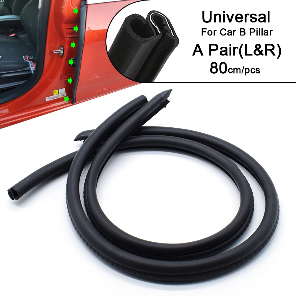 

2X 80Cm Car B Pillar Rubber Seal Strip Anti-Noise Dustproof Front Door Edge Sealing Strips Guard Sealant Auto Styling Protector