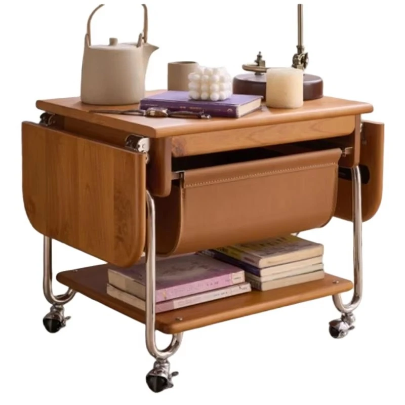 Modern minimalist apartment living room foldable and movable with storage space, coffee table, small boxwood coffee table