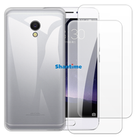 Soft Case + 2 Pack Tempered Glass Screen Protectors for Meizu MX6 Full-Body Protection
