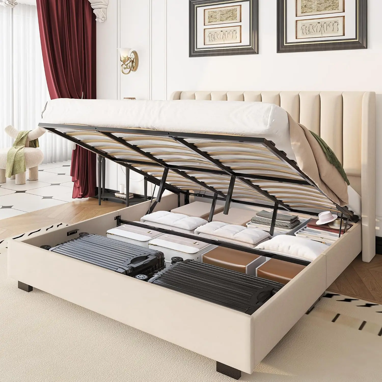 Lift Up Storage Bed Frame With 51