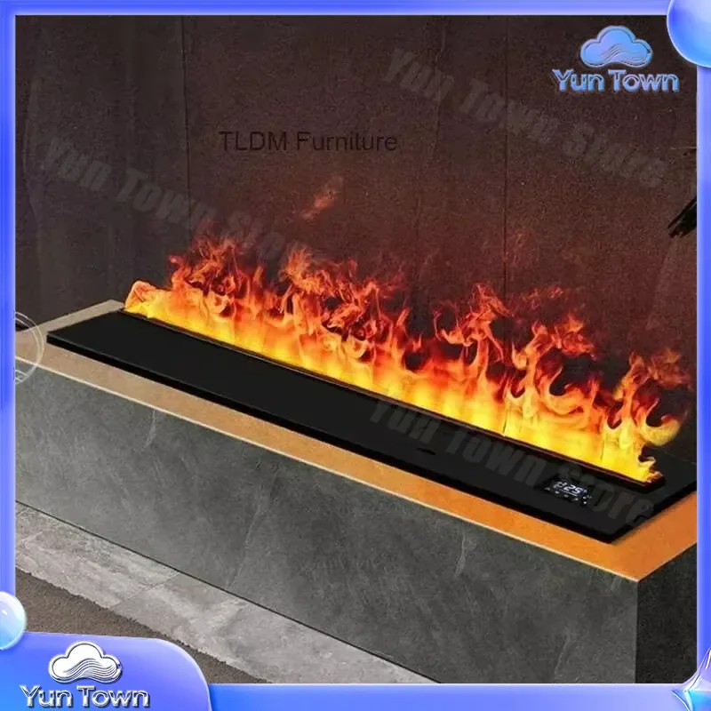 Nordic Embedded Fireplace with Fire Imitation for Living Room 3D Atomizing Fireplace Light Luxury Decorative Electric