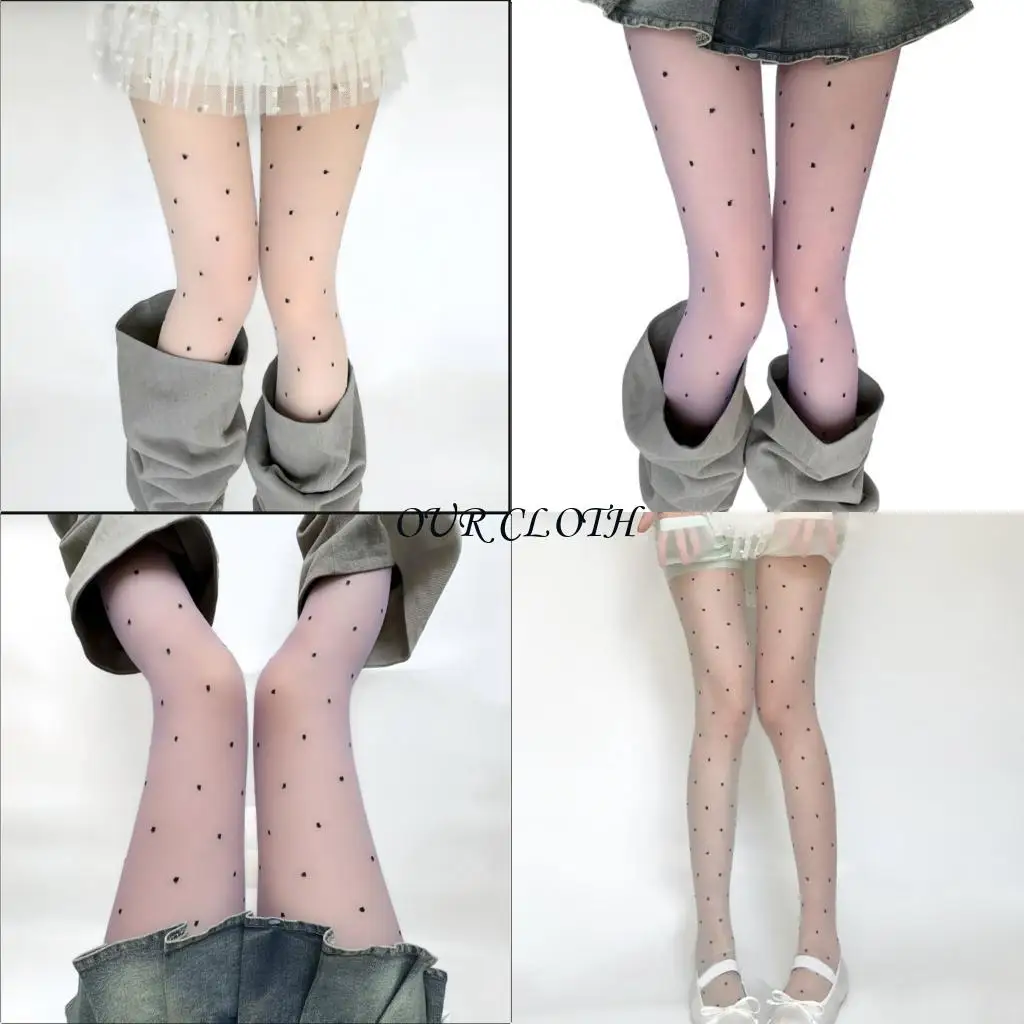 

Stretchy Nylon Tights Dots Pattern Multicolor Sheer Pantyhose Stocking For Women Y1AC