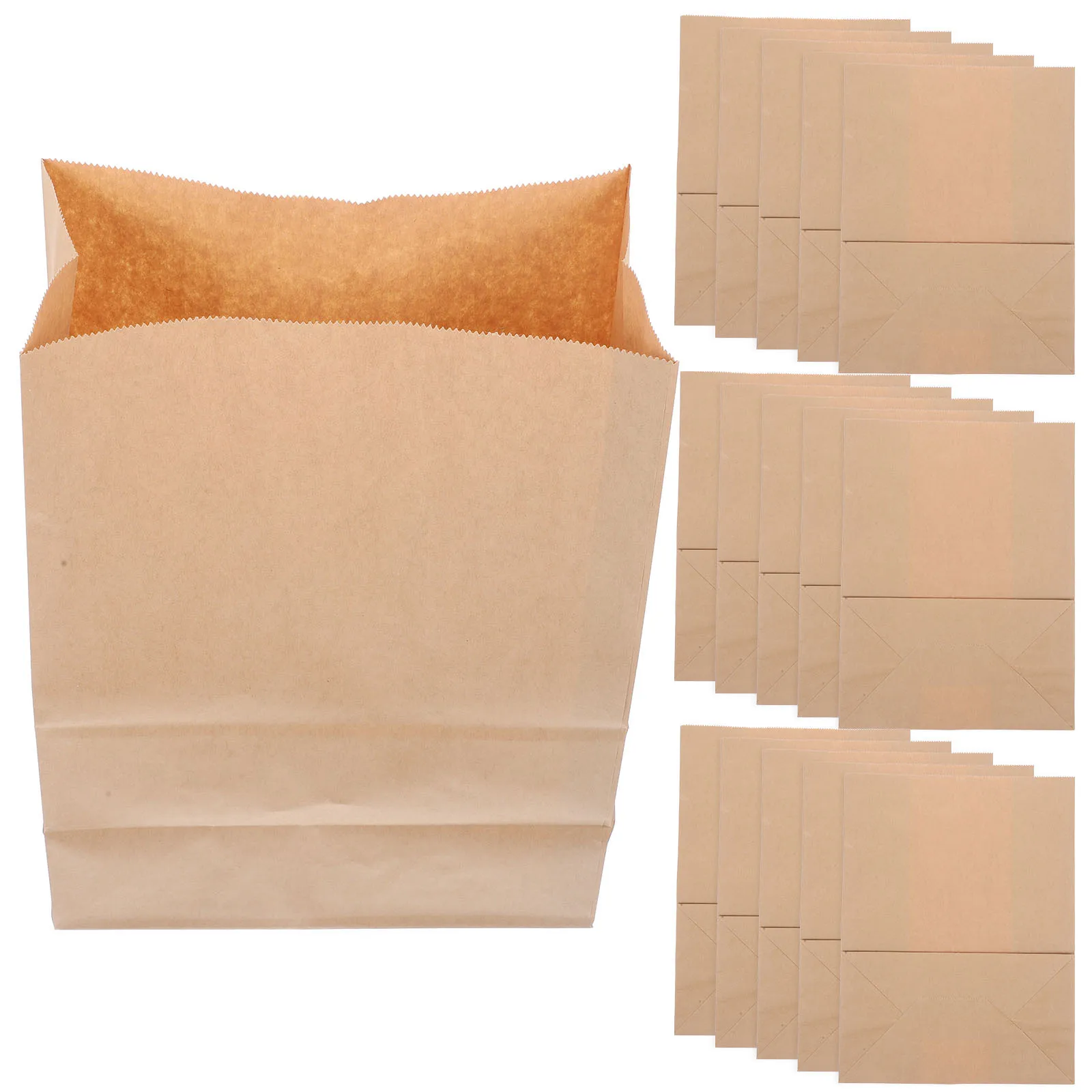 

20pcs Kraft Paper Bags For Food Vegetable Fruits Storage Reusable Grocery Shopping Bag Multifunctional Sundries Pouch Large