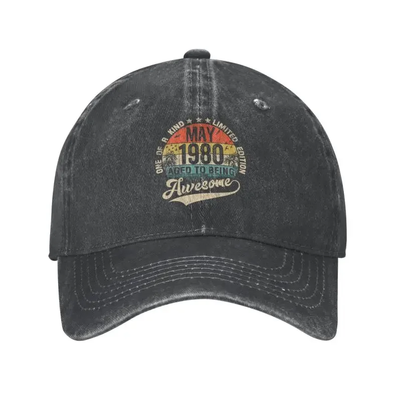 

Cool Cotton Vintage May 1980 43th Birthday Baseball Cap Men Women PersonalizedAdult 43 Years Old Greeting Party Dad Hat