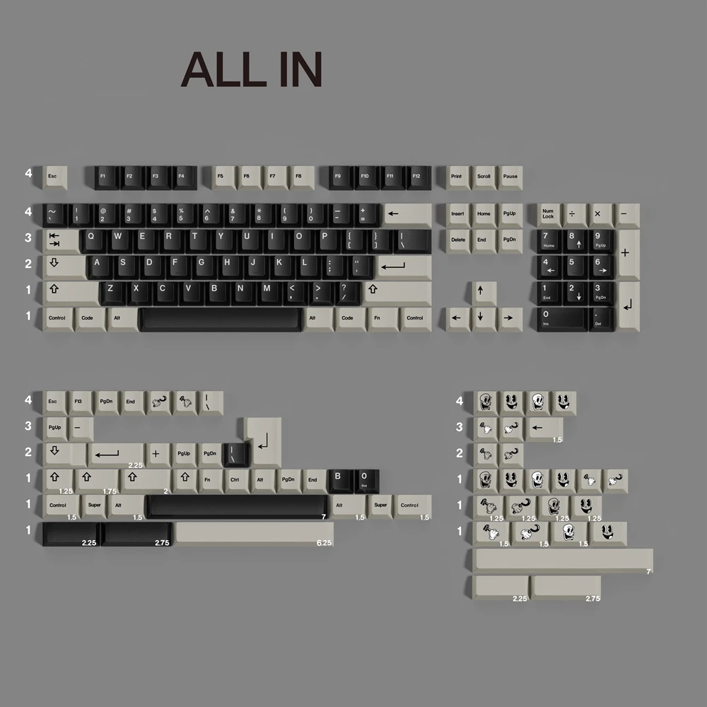 PBT Russian Cyrillic Rubber Keycaps Cherry Profile Keycap 5 Side Dye Sublimation Key Caps For MX-style Keyboard ANSI/ISO layout