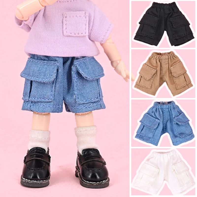 OB11 Ropa Pantalones cortos casuales GSC Jeans Pantalones cortos de herramientas para Obitsu 11, Body9, YMY Body, 1/12BJD Niños Niñas Pantalones Accesorios de juguete