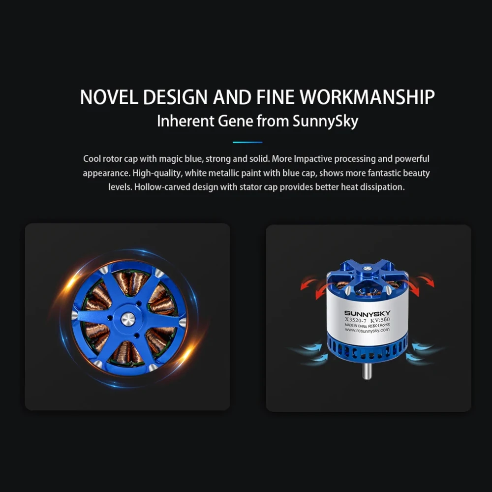 SUNNYSKY X3520-III X3530-III 560KV Brushless Motor with Box for RC Quadcopter Airplanes Fixed Wing Plane O