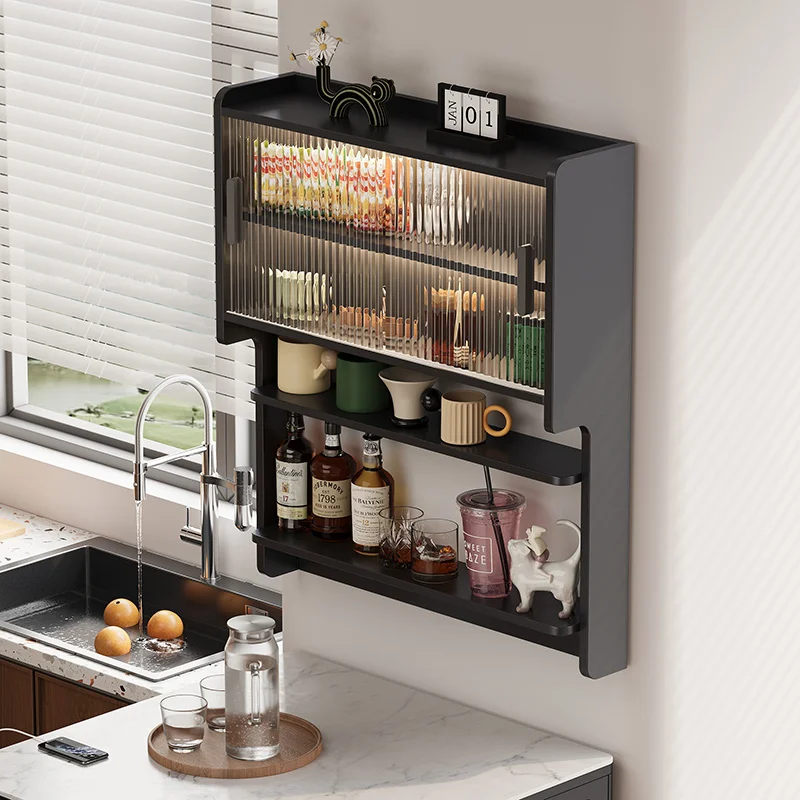 

Retro Kitchen Hanging Cabinet Wall Cabinet Wall Locker Solid Wood Hanging Locker Customized Restaurant Storage Floatin