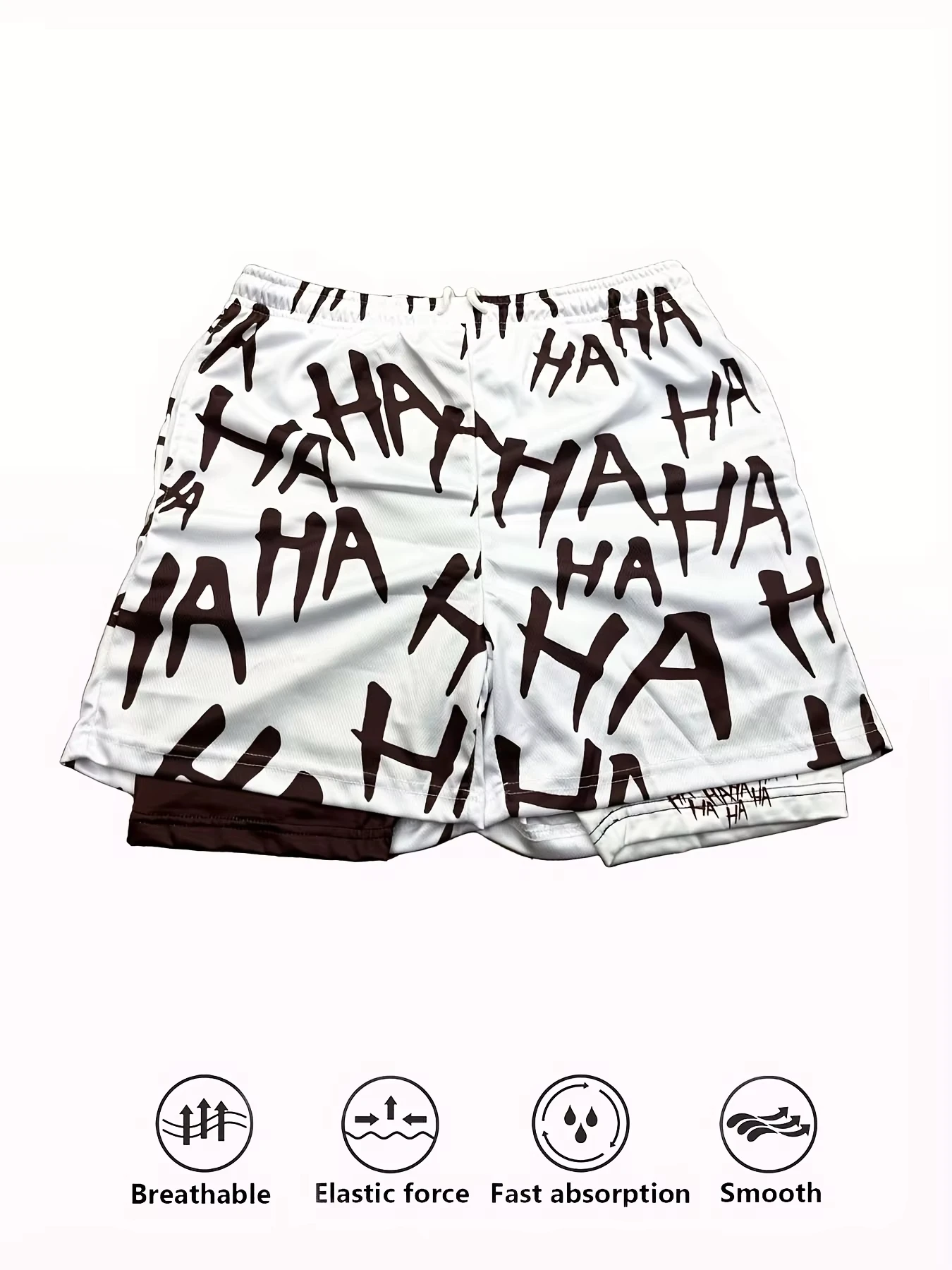 Indoor Outdoor Fashion Casual Sports Fake Two-Piece Lining Pattern Print Beach Basketball Running Fitness Training Sport Shorts