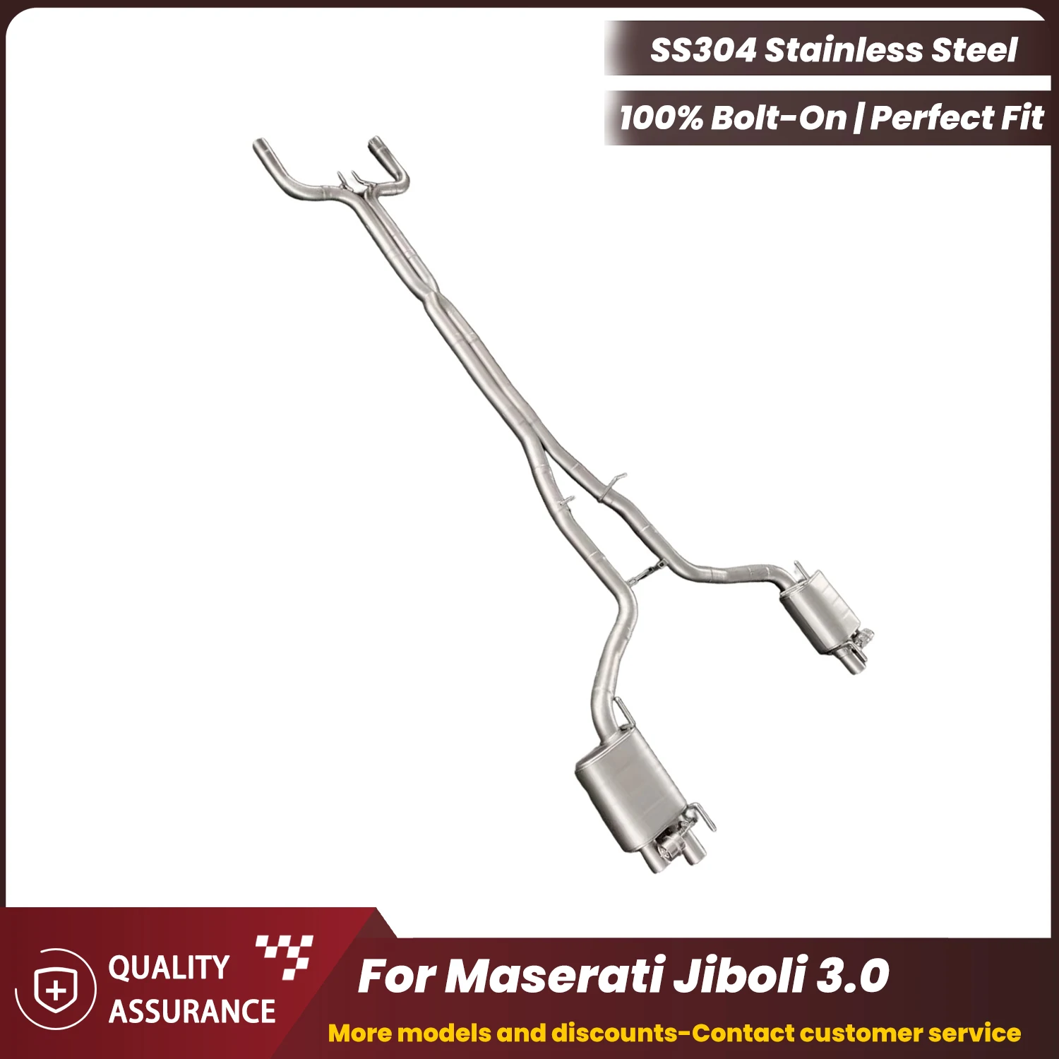 

Stainless Steel Catback Exhaust ECCF for Maserati Jiboli 3.0 Aggressive Sound Plug & Play OEM Warranty Friendly