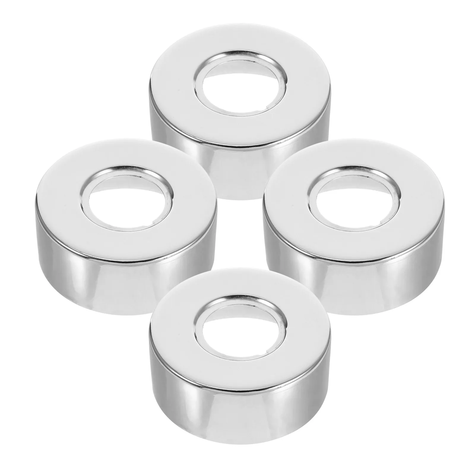 Stainless Steel Faucet Hole Covers 4 Pack Sink Bathtub Spout Pipe Wall Plates Silver Plumbing Flanges