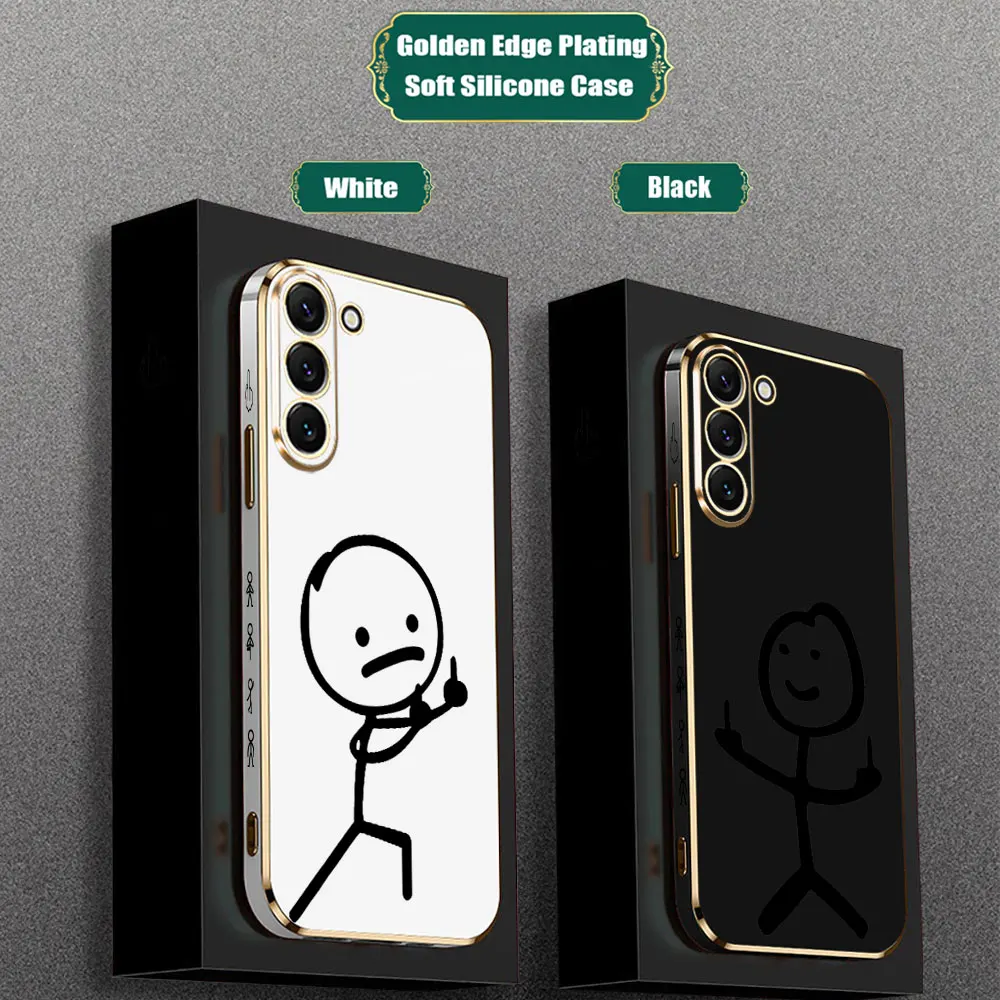 Funny Middle Finger Cute Man Case For Samsung Galaxy Note Ultra 20 10 9 8 Plus A15 A14 A13 A05 S M62 M53 M51 M33 M32 M31 Cover