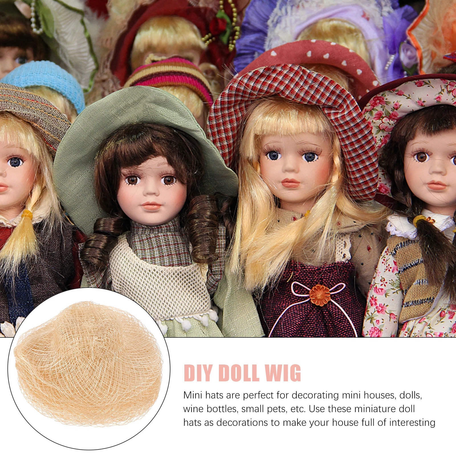 

Braided Straw Hat Dollhouse Accessories Mini Hats for Crafts to Weave Miniature