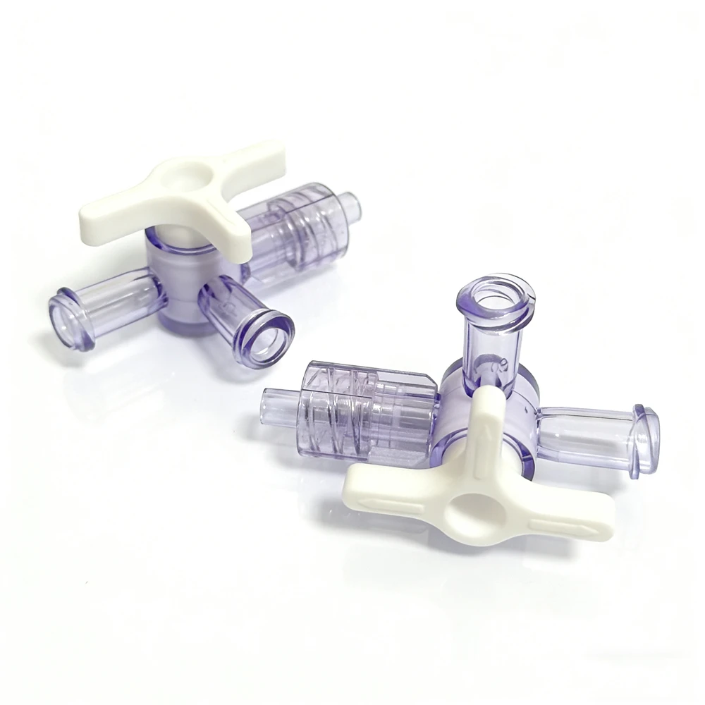 10PCS Plastic Three Way Valve Flow Control Luer Stopcock Valve for Medical Equipment