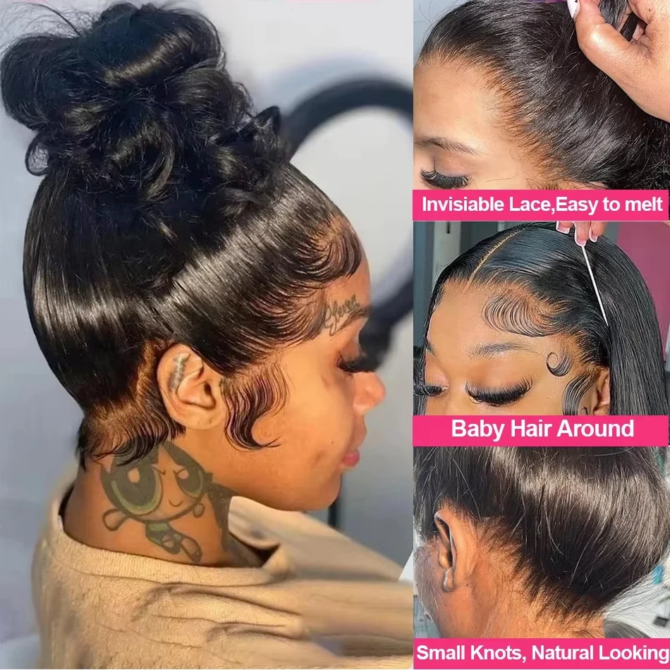 جديد Invisi-سلسلة مستقيم 360 الدانتيل الباروكات الأمامية قبل ابيض عقدة باروكة من شعر طبيعي مستقيم الدانتيل شعر مستعار أمامي الرباط غير مرئية #1