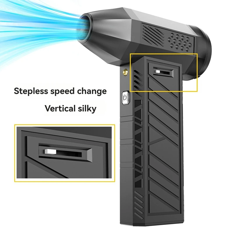 Mini-Turbo-Jet-Ventilator, USB wiederaufladbar, multifunktional 130000 RPM Hochleistungs-Luftgebläse für bürstenlose Elektroautos