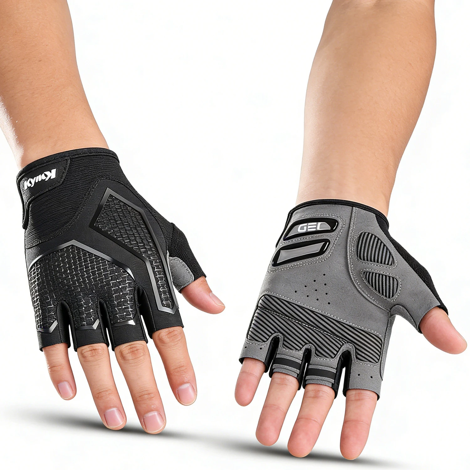 Neue Halbfinger-Fahrradhandschuhe für Herren und Damen, stoßdämpfende, atmungsaktive Sport-Fahrrad-Fitness-Handschuhe aus Flüssigsilikon