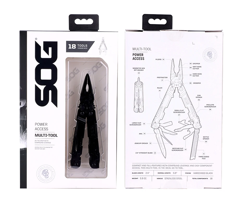 SOG 18 in 1 Multi-Tool PowerAccess Faltbare Zange Taschen-Multifunktionswerkzeug EDC Handwerkzeug für Survival-Camping-Zubehör DIY – Detail 15