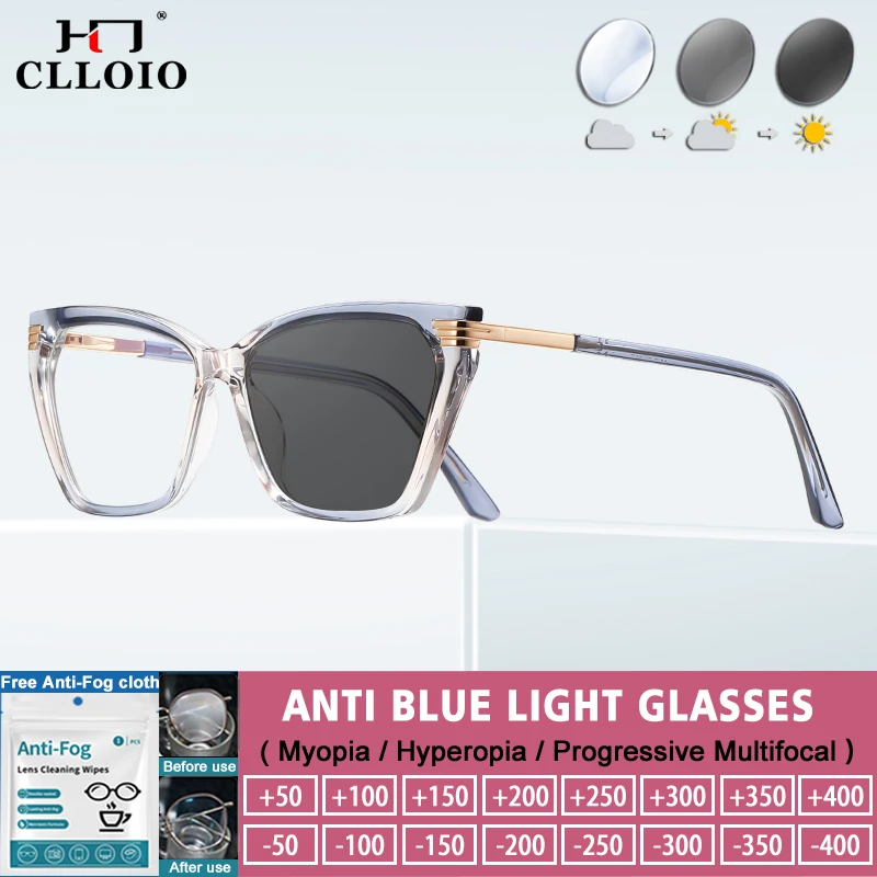 

CLLOIO Trendy Classic Multifocal Reading Glasses Full Rim Butterfly Acetate Myopia Premium Glasses Women Prescription Eyeglasses
