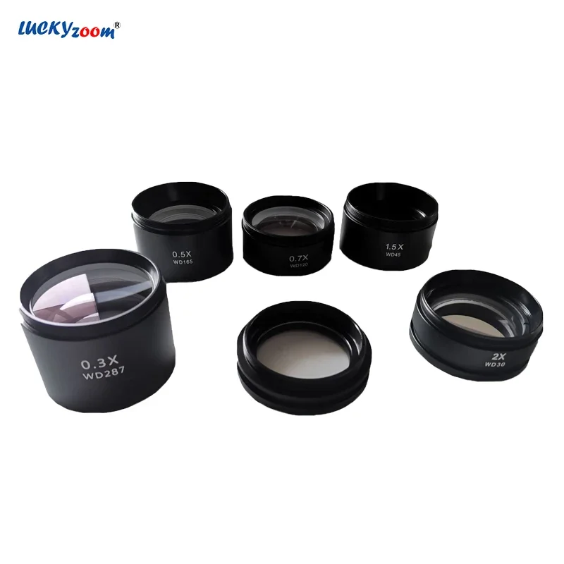 Objective Lens Microscope 0.3X 0.5X 0.7X 1X 1.5X 2.0X Barlow Lens Stereo Microscope Objective Len Microscopio Accessories