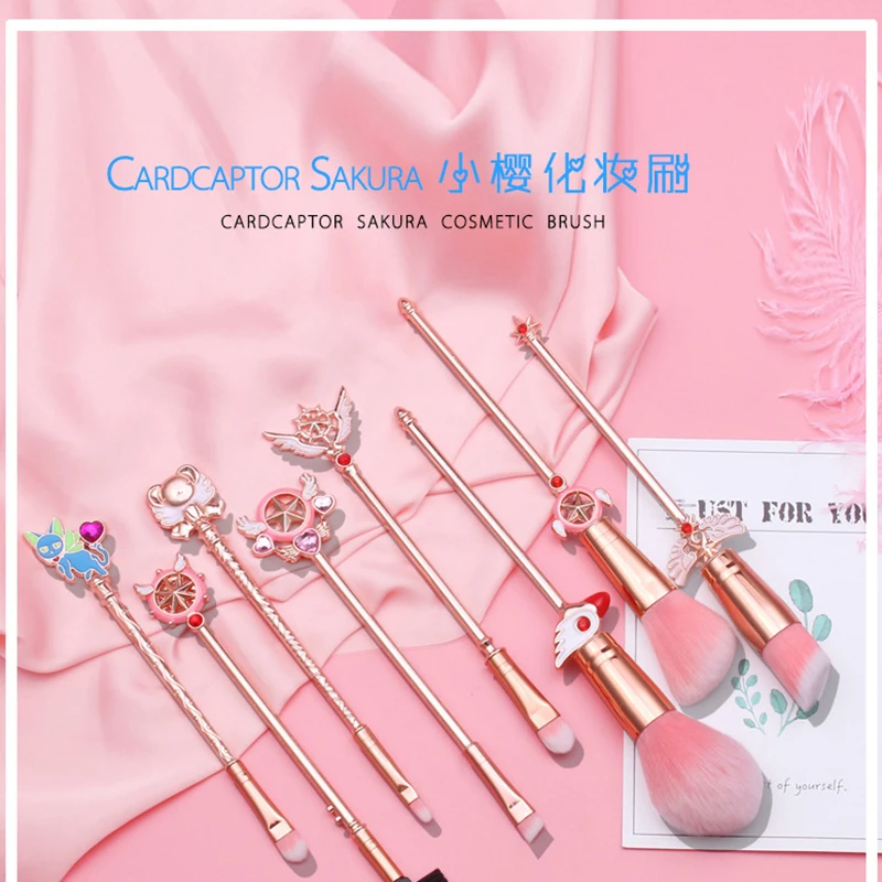 

Cardcaptor Sakura Sailor Moon Makeup Brush Set Anime Cosmetics Tool Foundation Blush Powder Brush Kawaii Collectible Gift