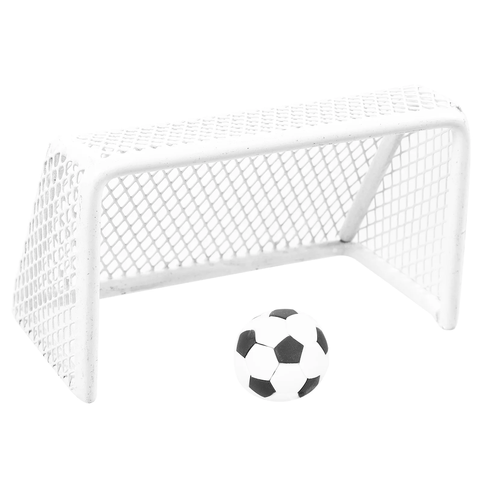 1 Set of Dolls House Soccer Dollhouse Miniature Soccer Ball Model Mini Football Goal Set miniature football door