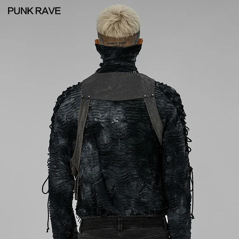 PUNK RAVE Men\'s Handsome Post-apocalyptic Style Personalized Strap Men Belt Simple Novelty Accessories Corset