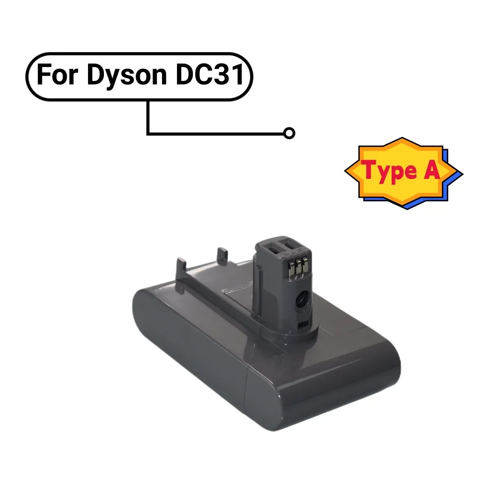 

22.2V 4000mAh Rechargeable lithium-ion battery suitable for Dyson DC31 Type A Handheld vacuum cleaner battery replacement