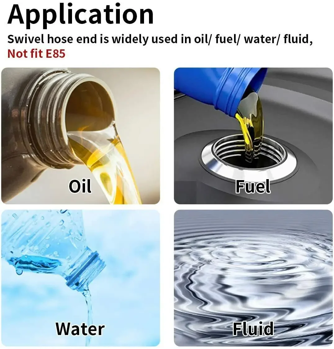 خط الوقود المضفر العالمي 10FT CPE من النايلون والفولاذ المقاوم للصدأ مع 10 قطعة AN6 طقم نهاية خرطوم تركيبات الألومنيوم أحمر-أسود #6