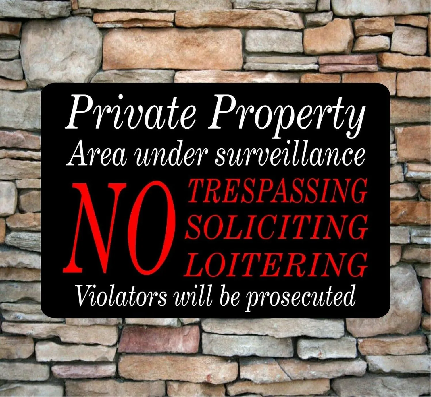 Private Property No Soliciting No Trespassing Tin Metal Signs Home Décor 8x12