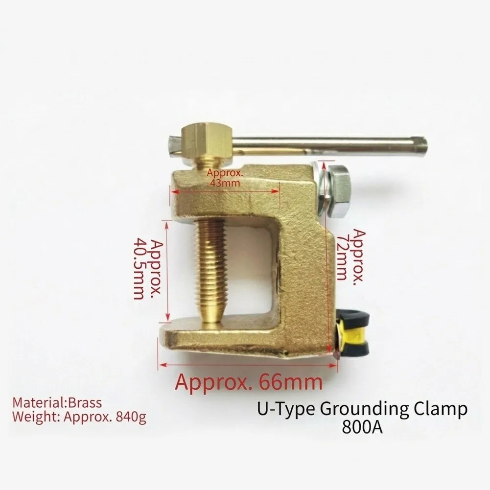 1pc 800A Welding Electrode Holder Brass Grounding Work Clamp Ground Earth Clamp Strong Clamping Force For Welding Tasks