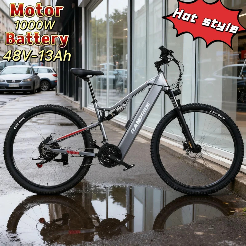

E-bike 27*2.4 Inch Tire YG90 1000W Motor 48V13Ah Suspension Adult Electric Bike Battery Hydraulic Brake Electric Bike