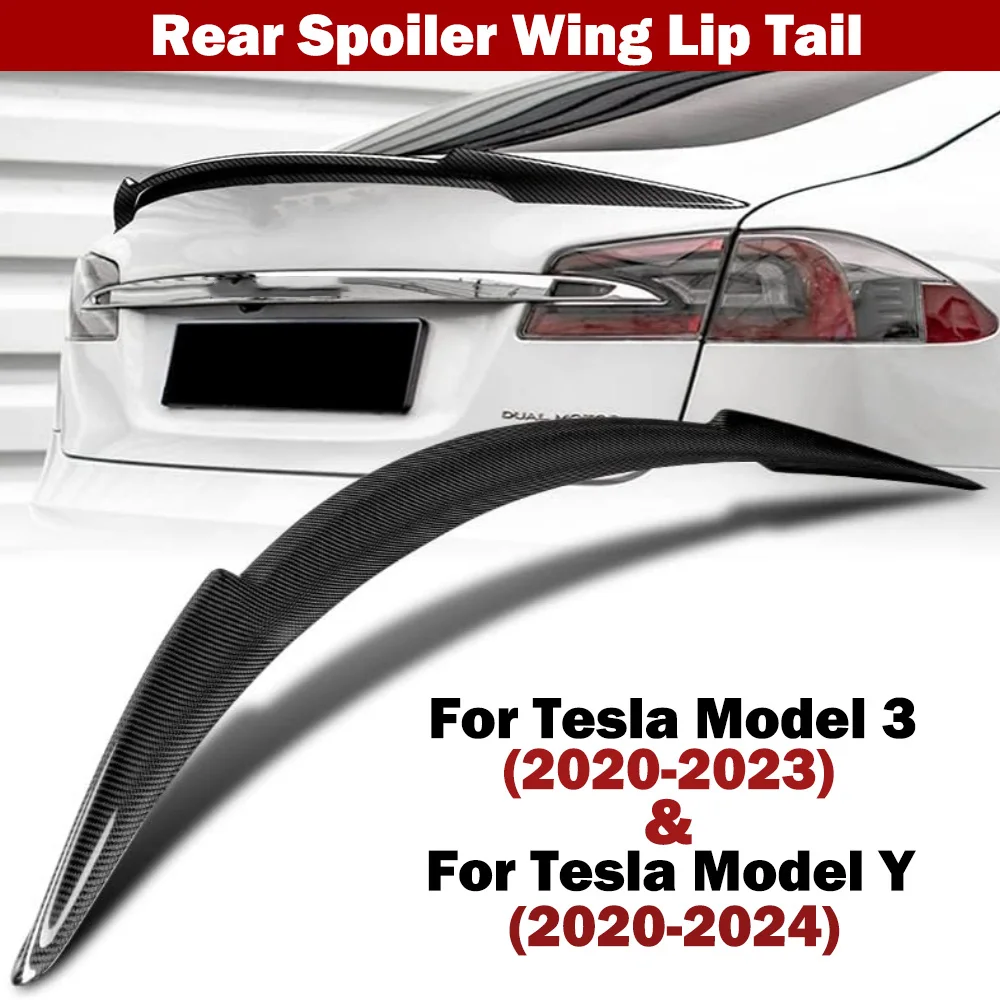 For Tesla Model 3 2020-2023&Model Y 2020-2024 Rear Spoiler Wing Lip Tail,Rear Trunk Spoiler Lip Tail Wing Performance Accessorie