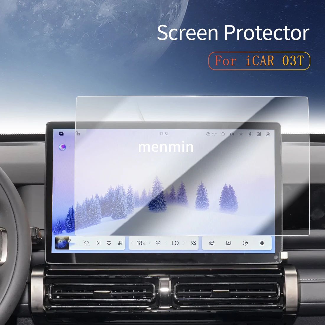 

Car Stickers Dash Carplay Mirror Screen Protector Display Tempered Glass Protective Film Vehicle For24 Chery iCAR 03T