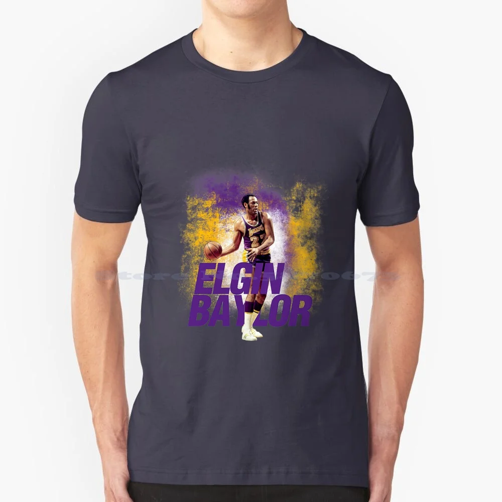 Elgin Baylor Legend Vintage T Shirt 100% Cotton Tee Basketball Die Rest Fan Peace Never Elgin Baylor